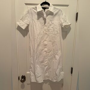 Banana republic factory white short sleeve shirt dress xs NWT